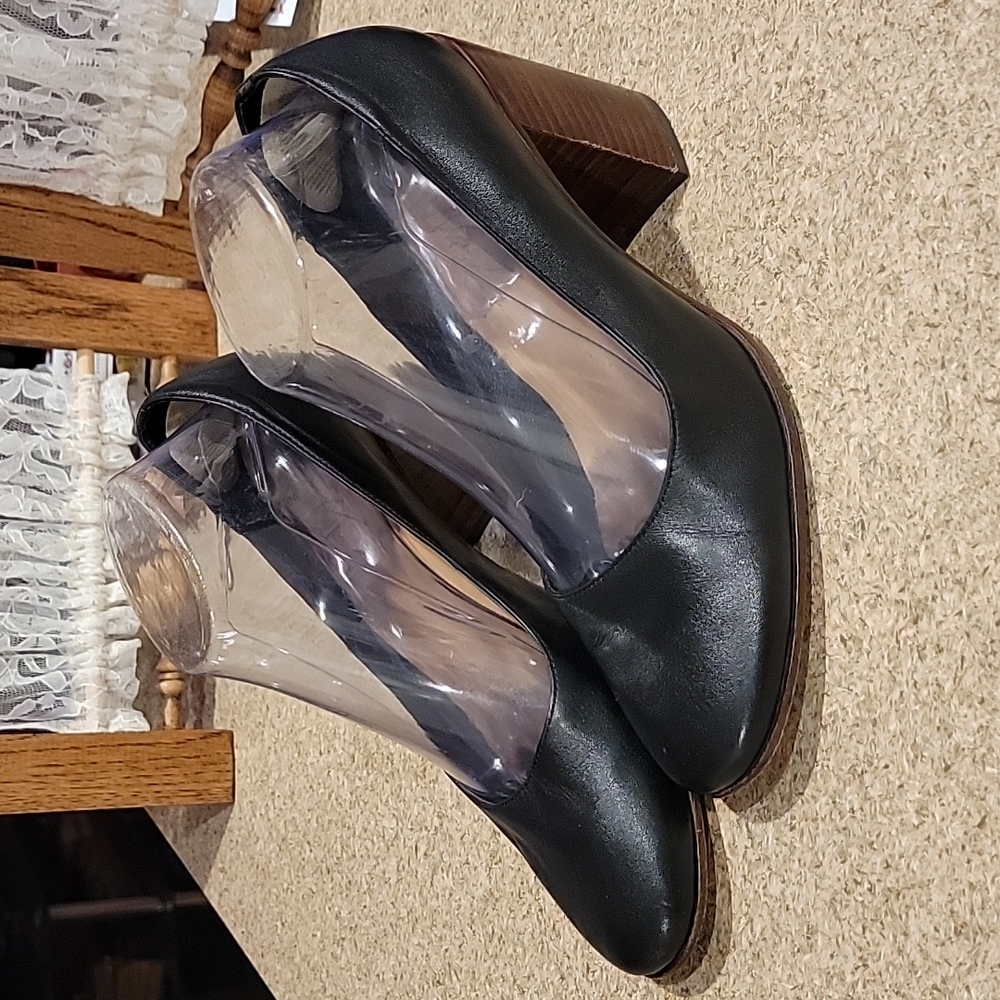 PATRICIA NASH BLACK ANITA PUMPS WITH BLOCK HEEL 9.5